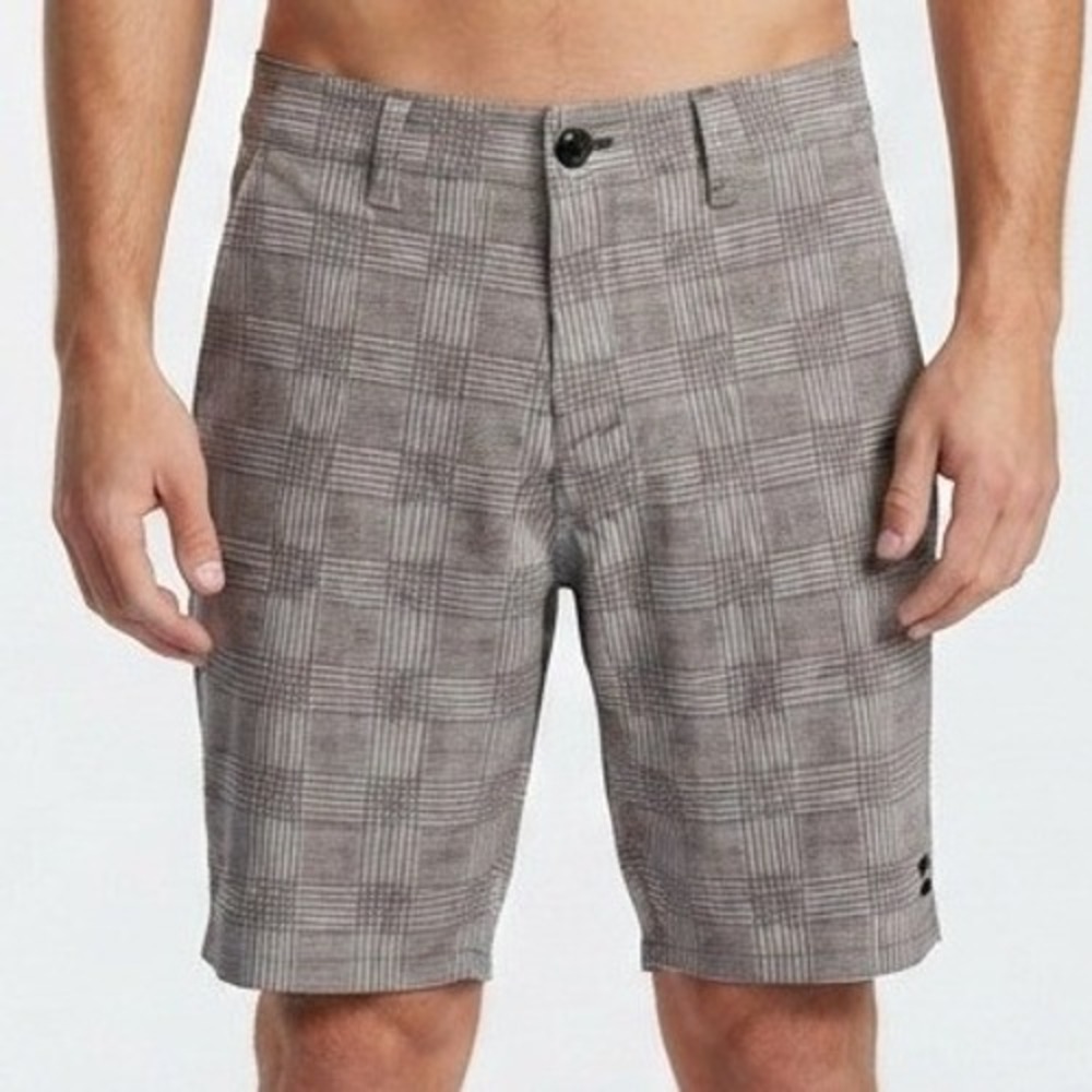 Billabong Submersibles Hybrid Shorts Mens 38 Grey Plaid Surfing Boardshorts